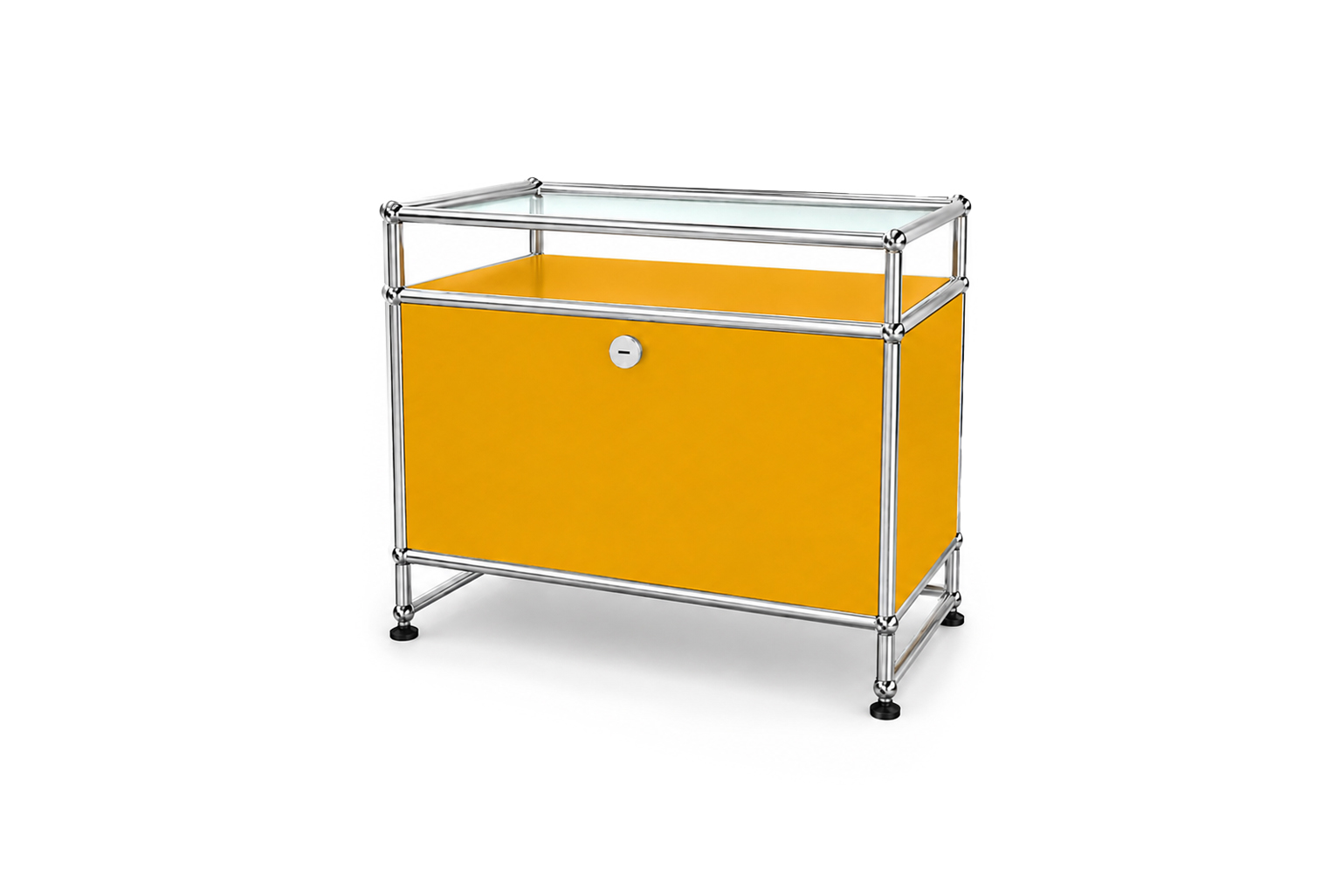 USM Haller  Tv-Board / Lowboard with Glass Shelf Graphit Black RAL 9011