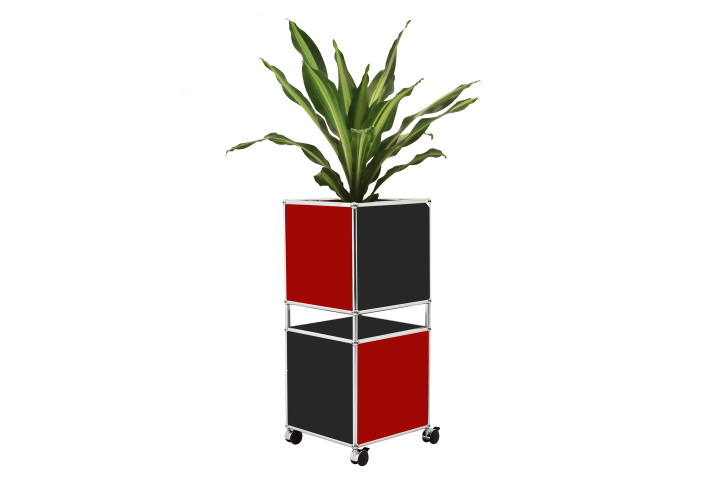 USM Haller Flowerpot Graphit  Black / Pure White