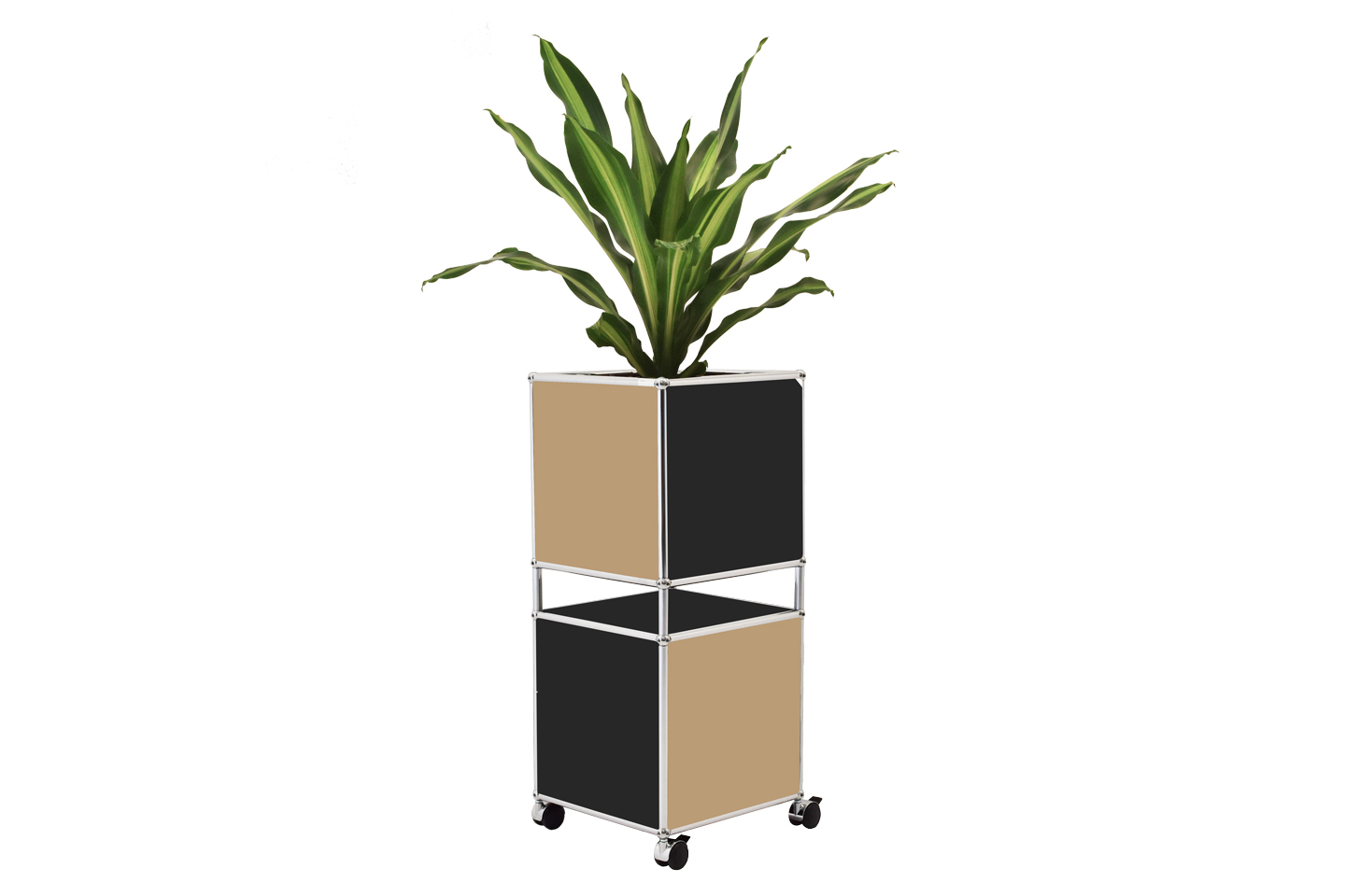 USM Haller Pot de Fleurs Noir Graphite / Blanc Pur 