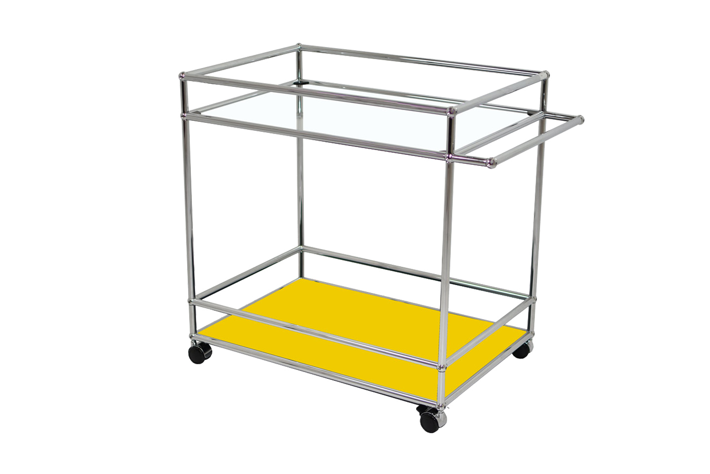 USM Haller Carrito de Servicio Cristal / Negro Grafito RAL 9011