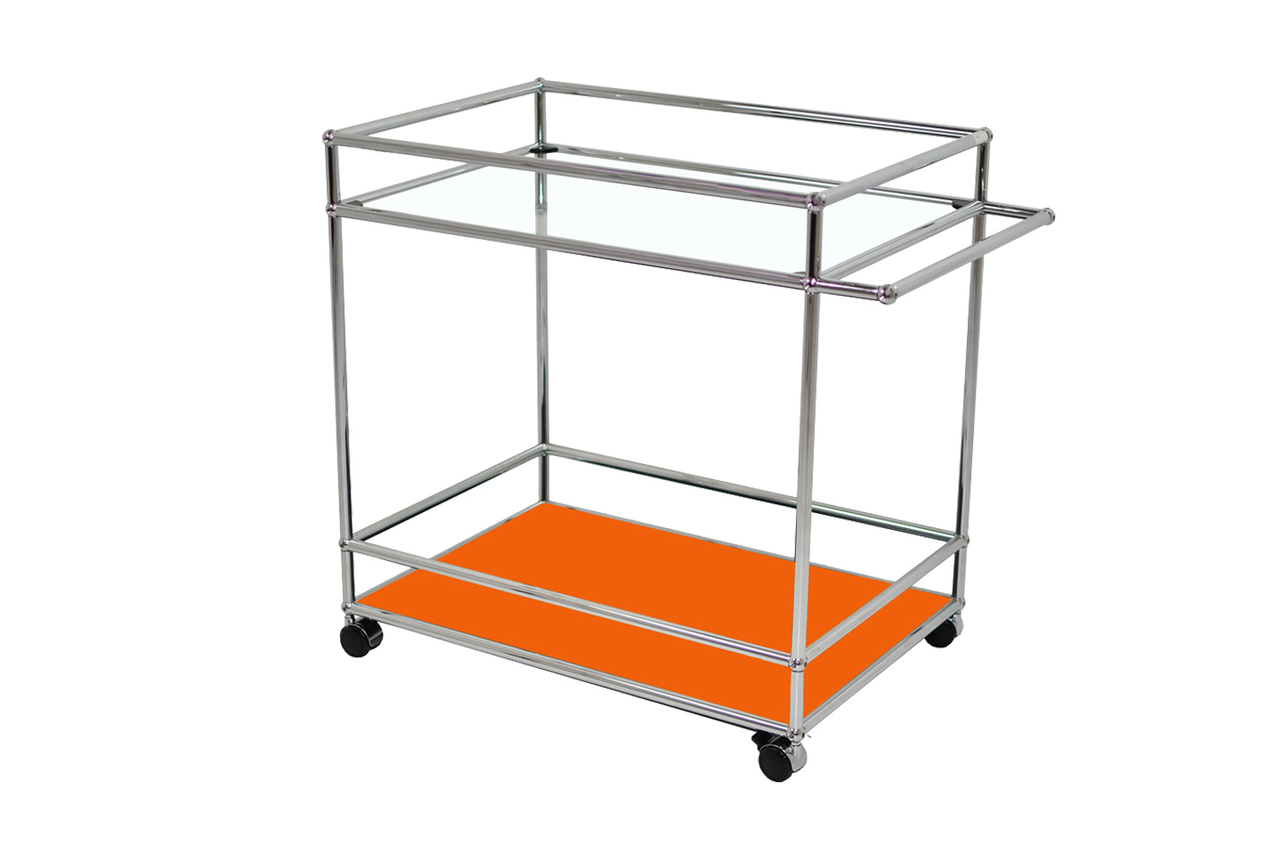 USM Haller Carrito de Servicio Cristal / Negro Grafito RAL 9011