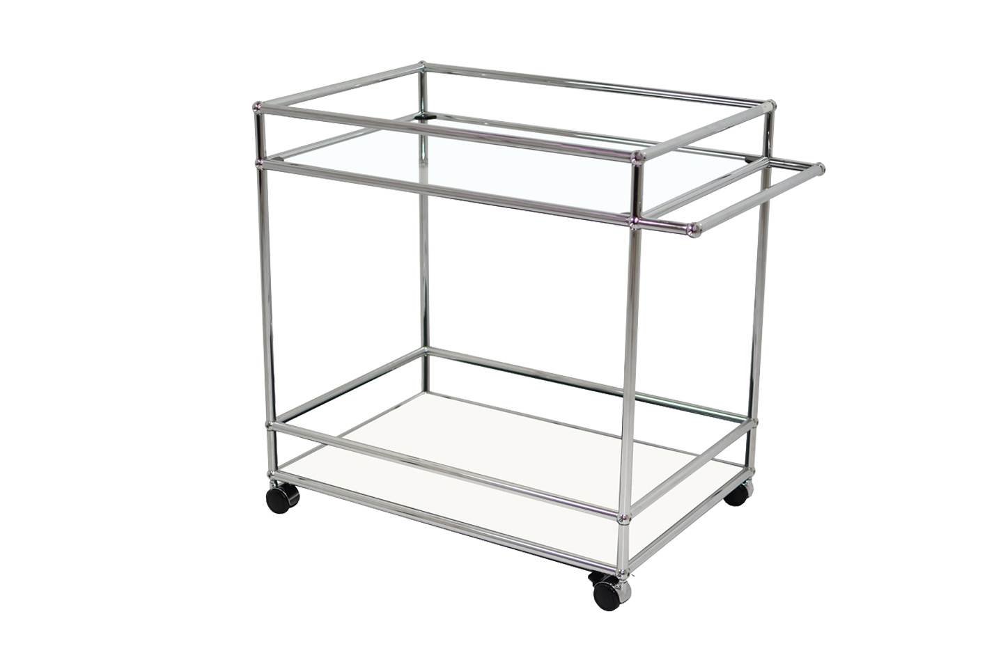 USM Haller Carrito de Servicio Cristal / Negro Grafito RAL 9011