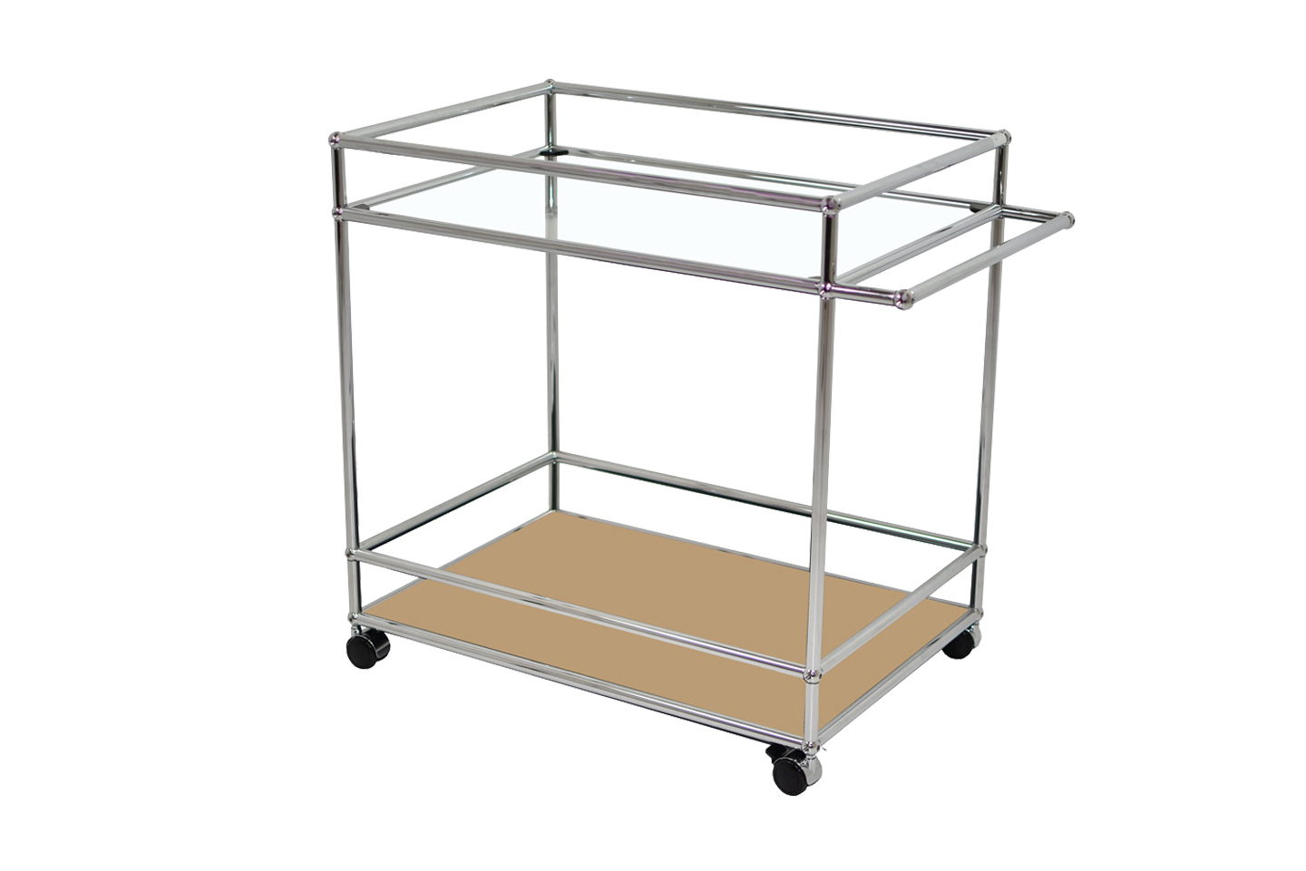 USM Haller Carrito de Servicio Cristal / Negro Grafito RAL 9011