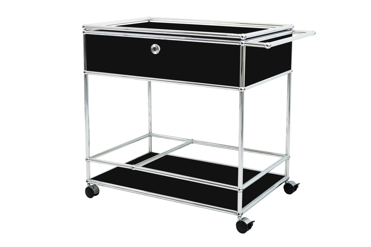 USM Haller Carrito de Servicio Cristal / Blanco Puro RAL 9010