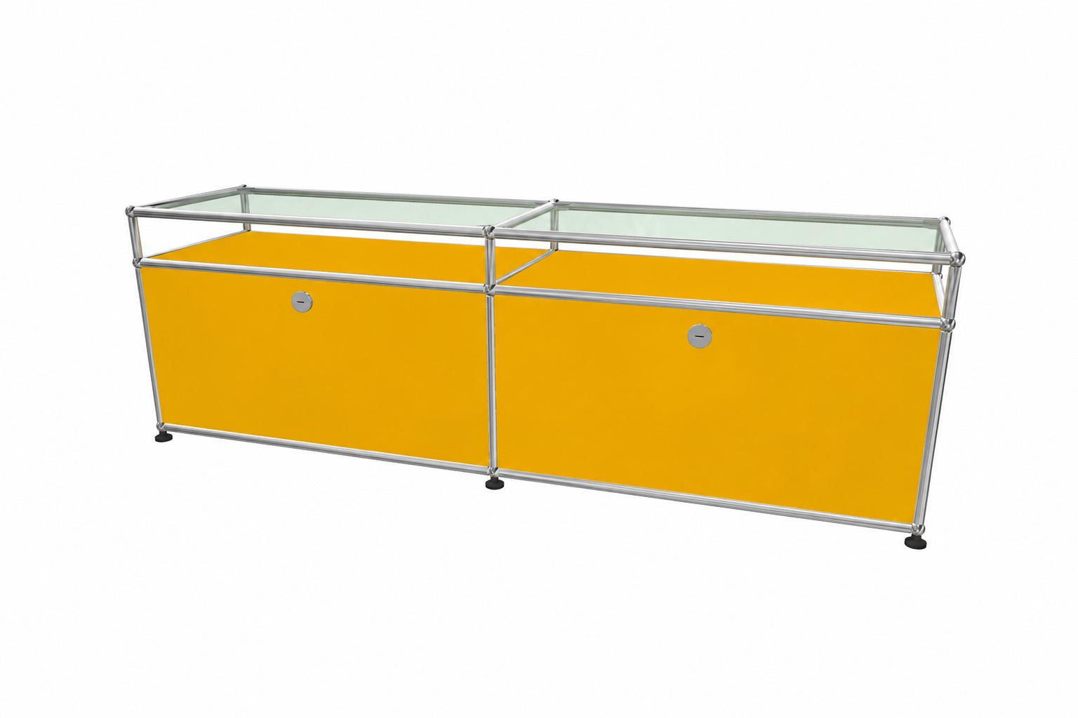 USM Haller dressoir met glazen legplanken