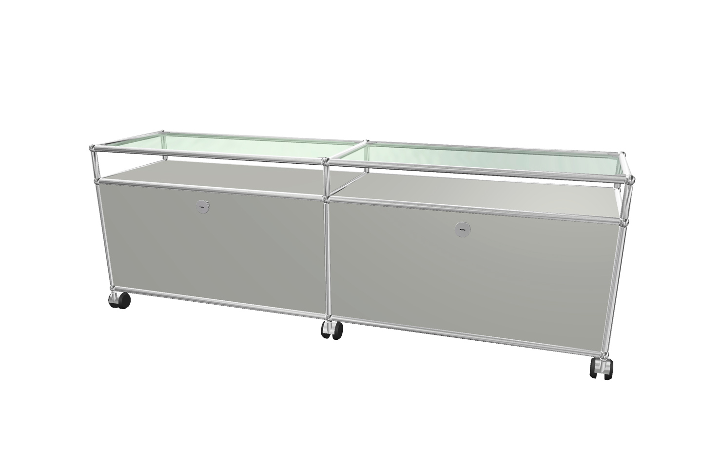 USM Haller dressoir met glazen legplanken