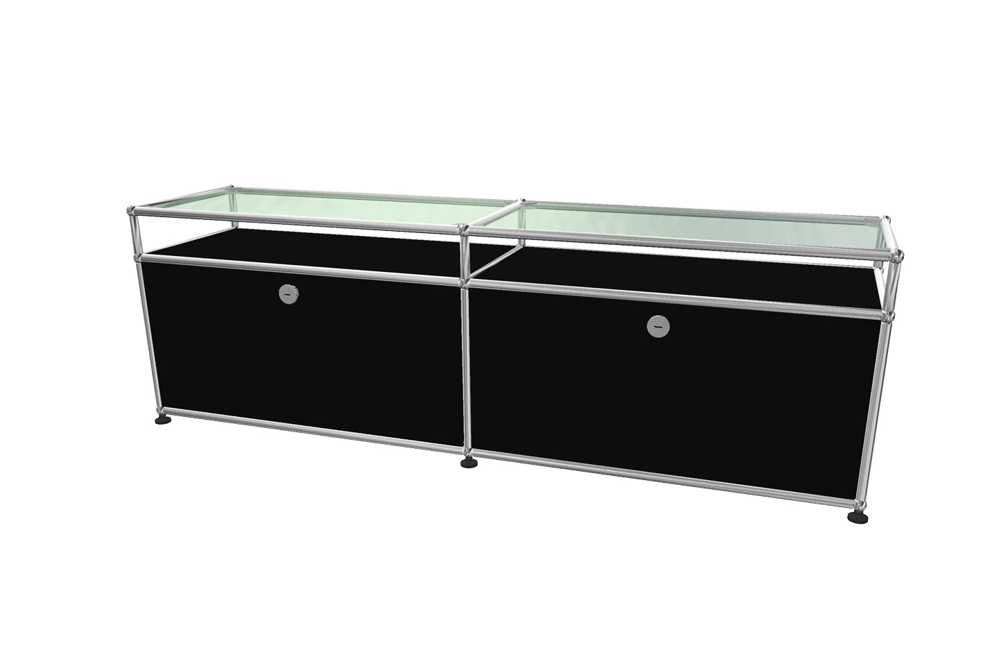 USM Haller dressoir met glazen legplanken