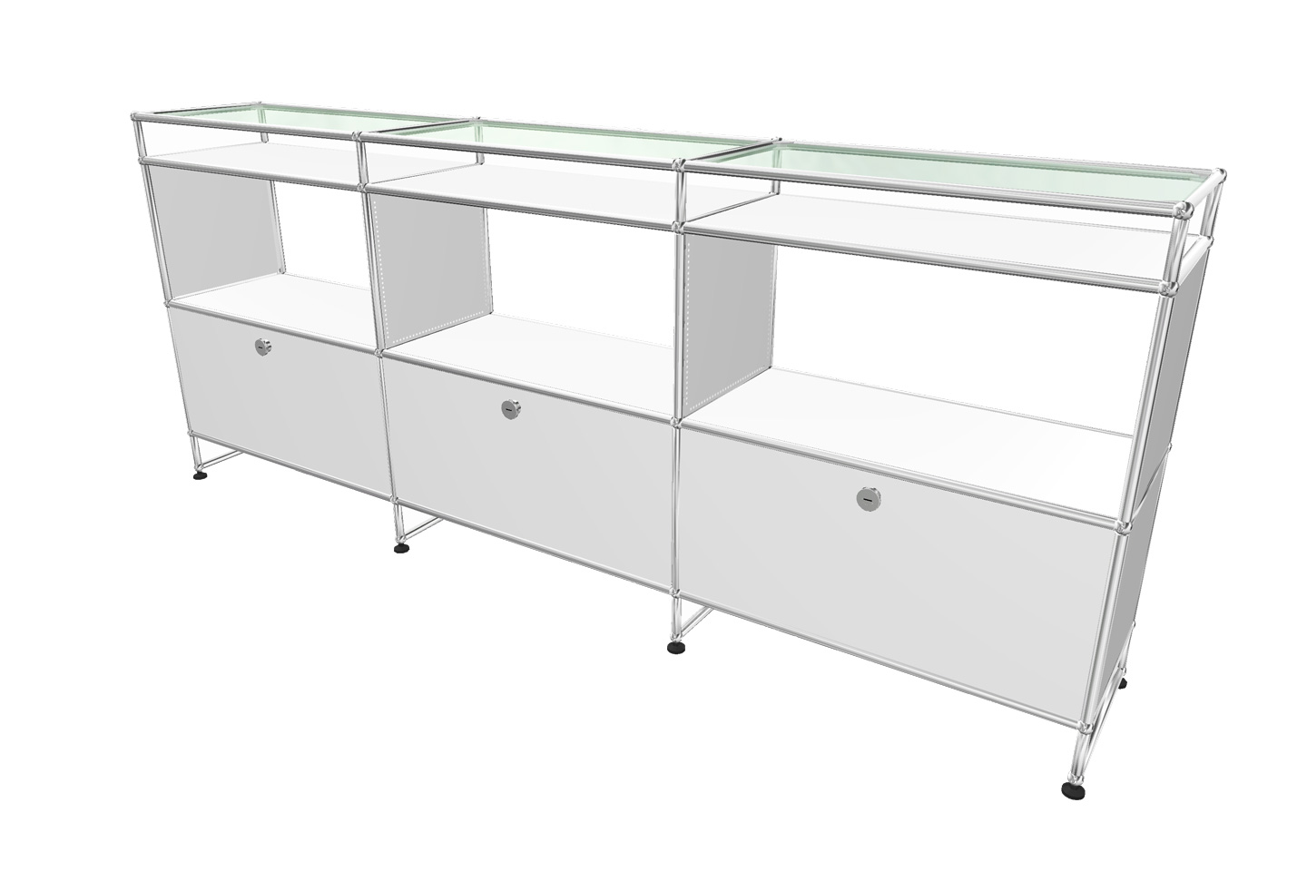 USM Haller Sideboard avec étagères en verre