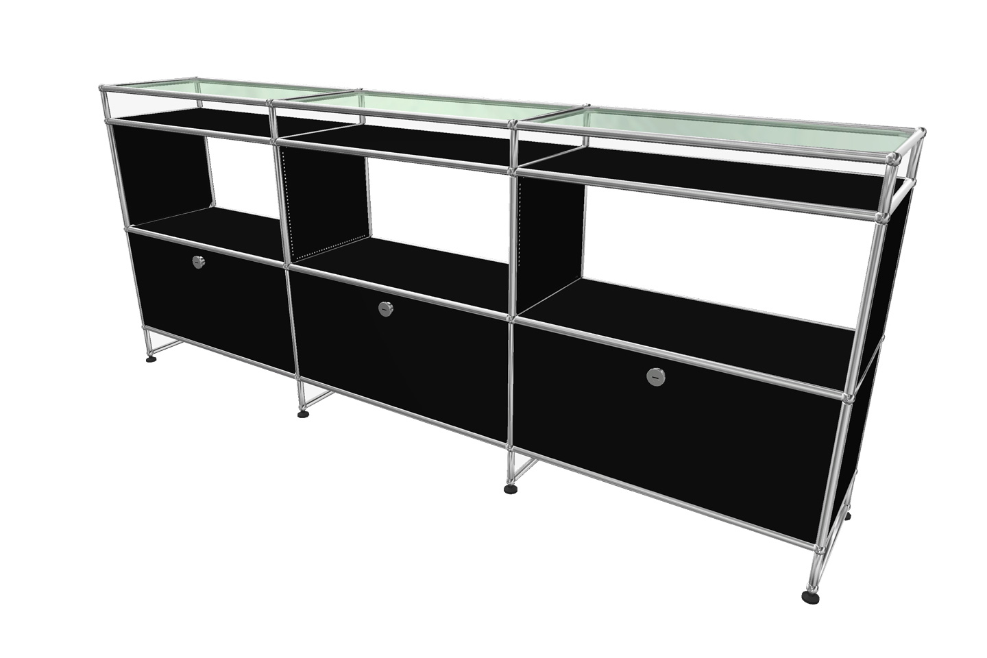 USM Haller sideboard with glass shelves