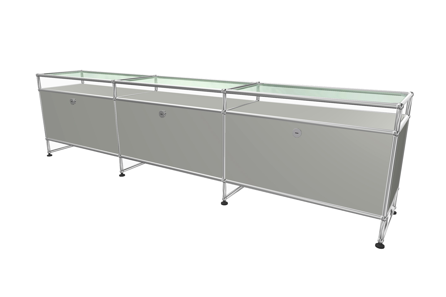 USM Haller dressoir met glazen legplanken