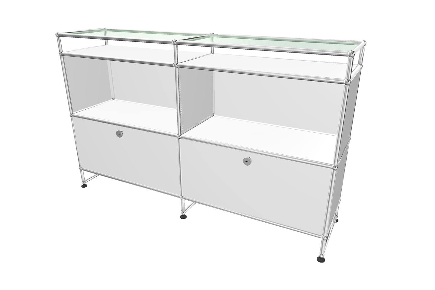 USM Haller Sideboard mit Sockel und Glastablaren
