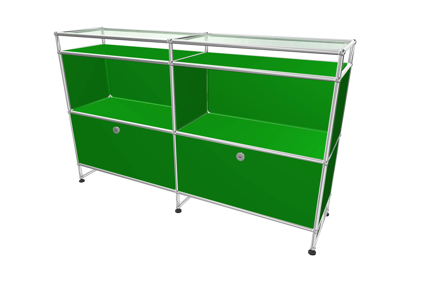 USM Haller Sideboard mit Sockel und Glastablaren