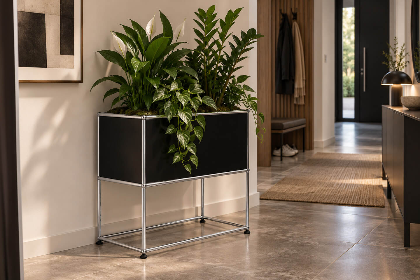 USM Haller Pot de Fleurs Noir Graphite RAL 9011