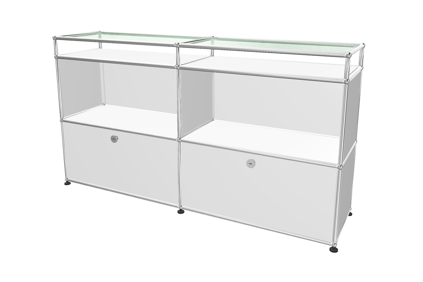 USM Haller Dressoir Met Glazen Plank Grafiet zwart RAL 9011