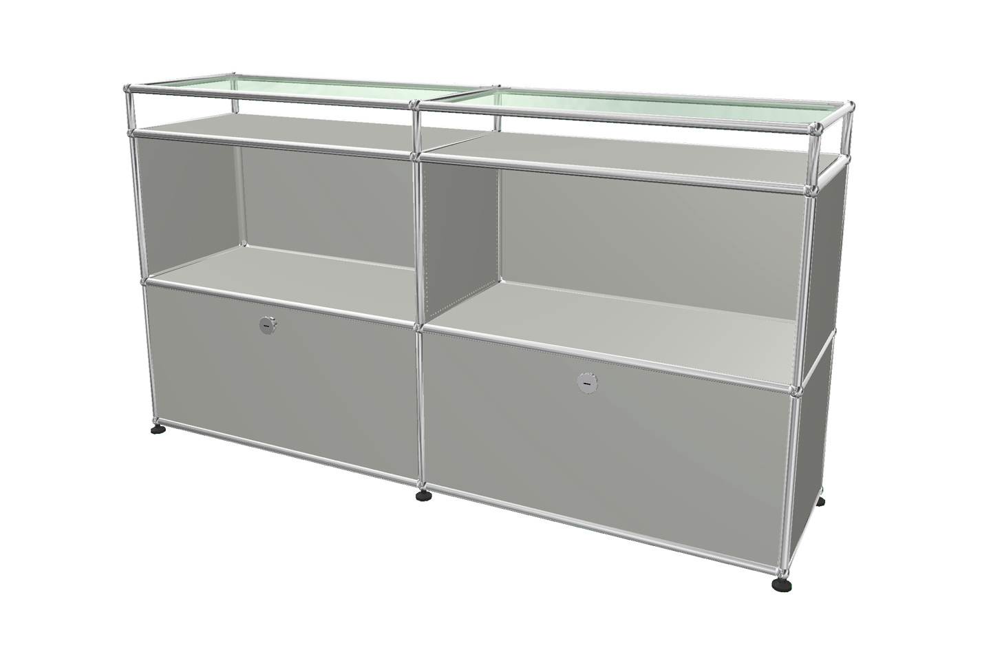 USM Haller Dressoir Met Glazen Plank Grafiet zwart RAL 9011