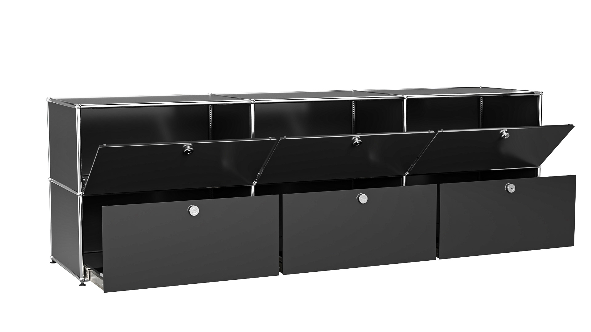 USM Haller Sideboard individualisierbar in Breite 225 cm x Tiefe 50 cm